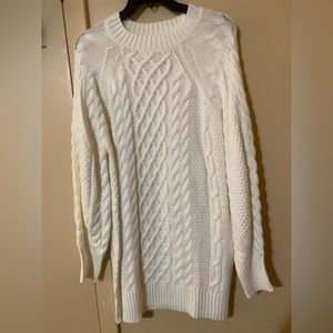 Long cable knit sweater